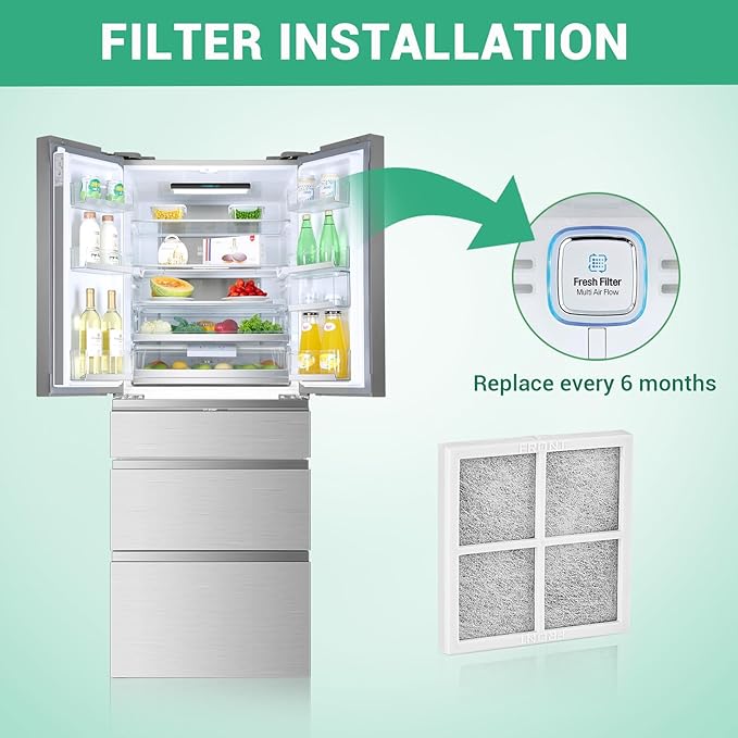 6 Pack Refrigerator Air Filter Replacement, Compatible with LG LT120F and Kenmore Elite 469918, 9918, ADQ73214402, ADQ73214403, ADQ73214404, LMXS30776S