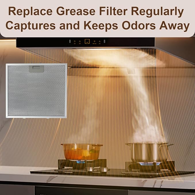 5MU30 Aluminum Mesh Filter Replacement Set Compatible with COSMO COS-5MU30 30 in. Delta Collection Ducted Under Cabinet Range Hood, 2 Packs
