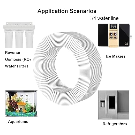 32ft RO Tubing Kit (20-Piece): 1/4" O.D. RO Water Line + Quick Connect Fittings (Valves, Elbow/Tee Couplings, Clip, Tool) for Water Purifier/Refrigerator System
