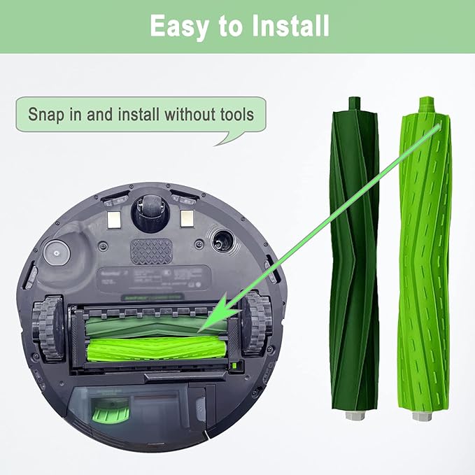 Replacement Parts for iRobot Roomba i3 i7 E5 j7 i4 i7+ i3+ i4+ i5 i5+ Combo i5 Combo i5+ i6 i6+ i8 i8+ i2 i2+ E6 E7 E & I & j Series Vacuum Cleaner 4 Sets Multi-Surface Rubber Brush Roller