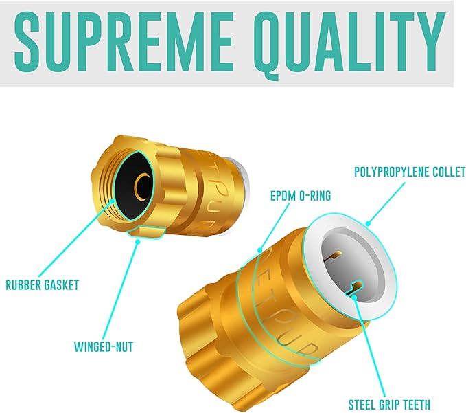 Metpure Ice Maker Fridge Installation Kit – 25' Feet x 3/8" OD Tubing for Appliance Water Line with Brass Stop Tee Connection and Valve for Quick Installation, 3/8" OD Fittings