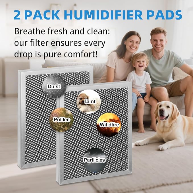 1830 5443 Washable MERV 8 Dehumidifier Replacement Filter Compatible with Whole-House Dehumidifiers 1850 1852 and Ventilation Models 8192 1819 Size 10 x 12 x 1 inch 2 Packs