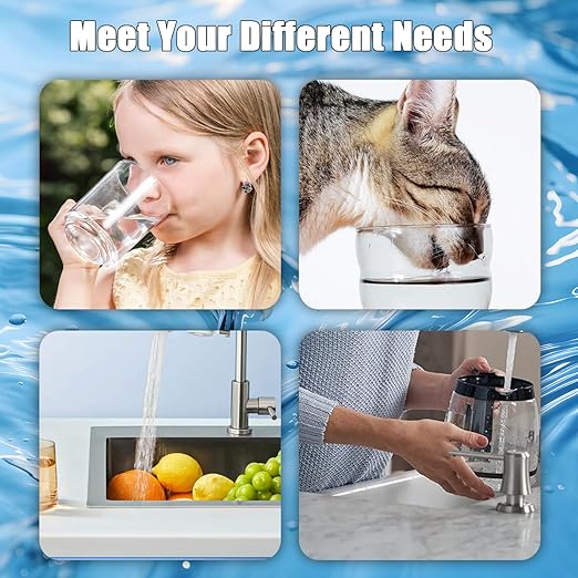 Vortopt Faucet Filter,NSF Certified,400 Gallon High Efficiency Water Purification System, Fast 99% Chlorine & Odor Removal,Modern Simple Silver with 1 Water Filter(T1-Silver)