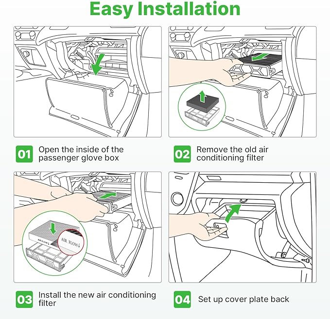 2-Pcs Cabin Air Filter for Azera 2006-2008, Santa Fe 2007-2009, Sonata 2006-2008, Optima 2006-2010, Carnival 2022-2023 AC Filter for Car Replacement for CF10381 Automotive Accessories