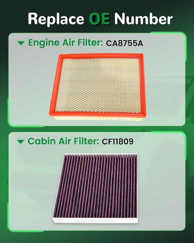 Engine Cabin Air Filter for Silverado 1500 Sierra 1500 2014-2018,Suburban Tahoe Yukon 2015-2020 Replace CA8755A CF11809