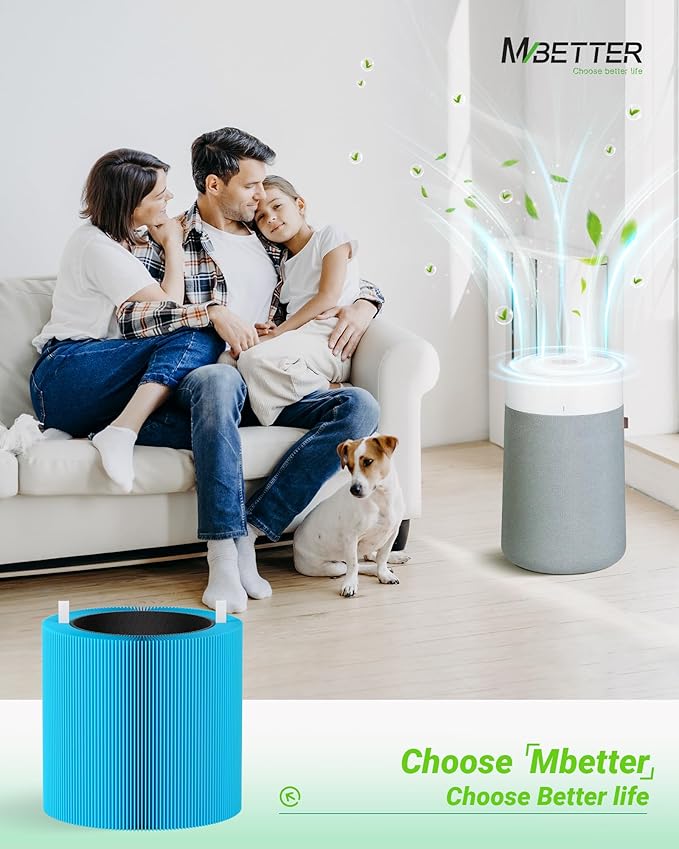 2 Pack Blue Pure 411i Max & 411a Max AllergenBlock Filter Compatible with 411i Max Air Puri-Fier, Activated Carbon Filters