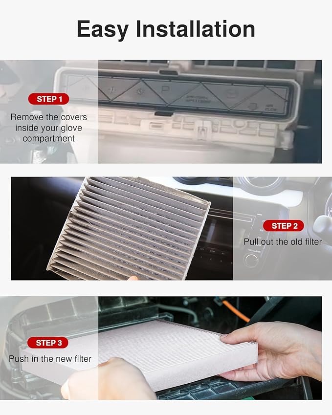 Puroma Cabin Air Filter Compatible with Toyota Camry, RAV4, Highlander, Corolla, Sienna, Tundra, Prius, 4Runner, Subaru Outback and Legacy, Lexus, Scion, Land Rover, Replacement for CP285, CF10285