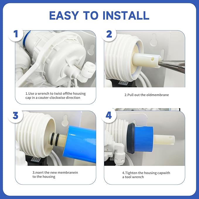 XWSFLOW75-gallon reverse osmosis membrane water filter replacement parts, suitable for household drinking water filtration systems. The component size is 11.75 x 1.75 inches.