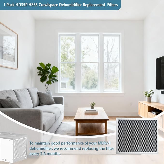 HD35P Dehumidifier Filters Compatible with Sentinel HD35P HS35 Dehumidifiers Alorair Crawl Space Dehumidifiers MERV-1 Aluminium Filter 9.45 x 8 x 0.4 inches, 1Pack