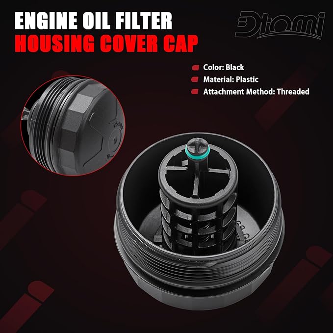 Oil Filter Housing Cover Cap Compatible With BMW Vehicle 128i 135i 528i 528i 328i 335i 530i 740i X3 X5 X6 2006-2016 Replace# 11427525334 Engine Oil Fitter Cover