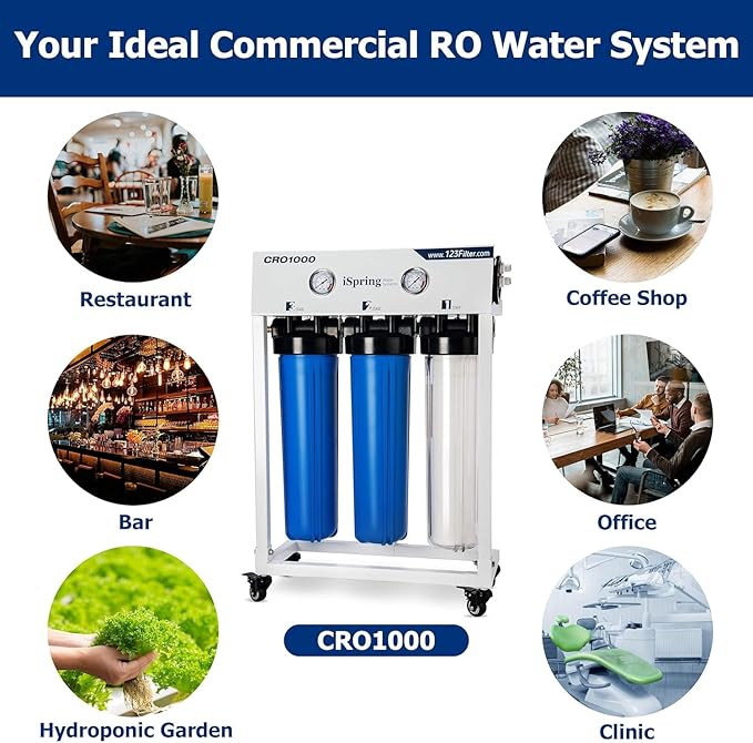 iSpring F10CRO1000 1-Year Replacement Cartridge Pack for CRO1000 & CRO2000 Tankless Commercial Reverse Osmosis Water Filter, Without RO Membrane