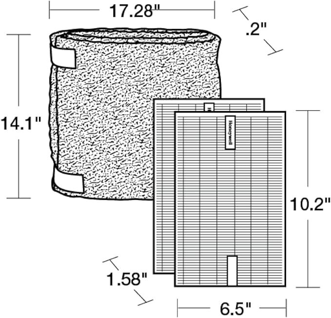 Honeywell HEPA Air Purifier Filter Value Kit – Includes 2 R HEPA Filters and 1 A Pre-Filter Roll with Cutting Template