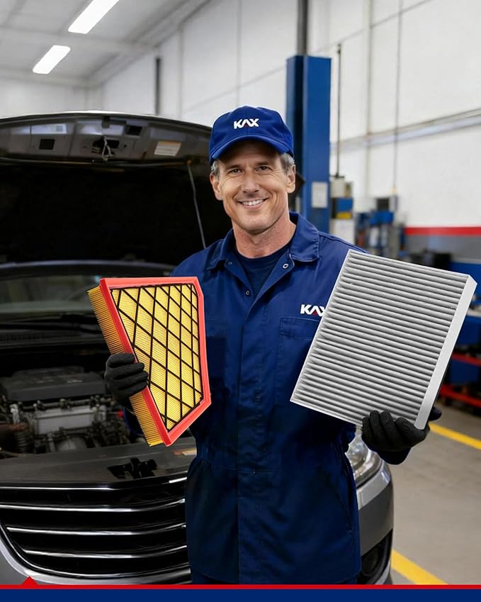 KAX Engine & Cabin Air Filter Kit, Replacement for Chevrolet Traverse 2018-2026, Blazer 2019-2026, Traverse Limited 2024, GMC Acadia Cadillac XT5 2017-2026, XT6 Buick Enclave, Replace# CA12166 CF11966