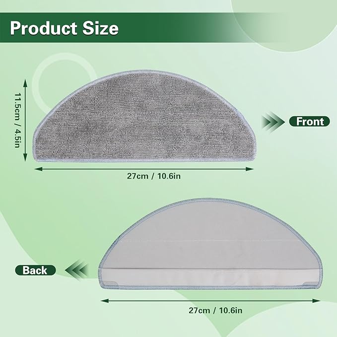 Spofan 6 Pack Mop Cloth Compatible with iRobot Roomba Combo Essential Y0140 Y0110 Y0540 Q0520, 105/104 Combo Robot Vacuum Cleaner, Microfiber Washable Mop Pad Replacement Accessories Parts