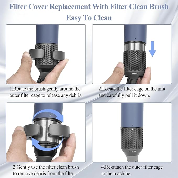 Filter Cage Cover for Dyson Airwrap, Outer Filter Cover Attachment Replacement Compatible with Airwrap Attachment Strainer Replacement for No.969758-05