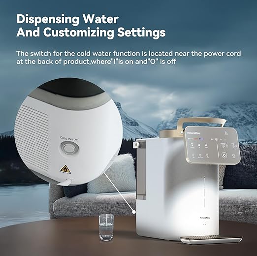 NatureFlow Y60EC Cold Reverse Osmosis Water Mineralization System — Featuring Natural Mineral Activation, 10-Stage RO Filtration, Ultra Dual UV, Alkaline Water,4:1 Pure-to-Drain Ratio