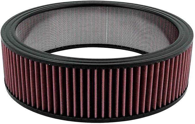 Allstar Performance Air Filter Element, Round, 14 in Diameter, 4 in Tall, Wire Mesh Included, Reusable Cotton, Red, Each