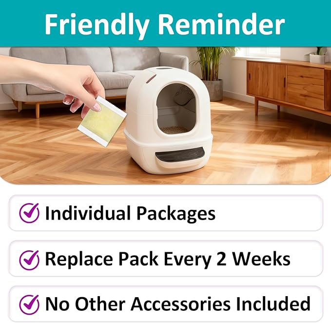 23 Pcs Odortrap Pod Refills, Eliminates Litter Box Odors Compatible with Multiple Cat Litter Boxes, Individually Packing Cat Litter Deodorizer Pods (Lemon Scent)