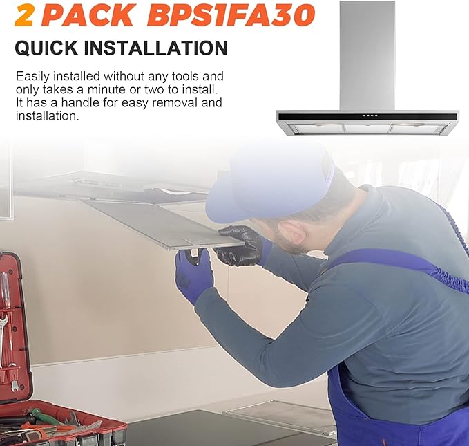 【ALUMINUM UPGRADED】BPS1FA30 Range Hood Filter 11-3/4" x 14-1/4" x 3/8" (2 Pack) by Beaquicy - Replacement for Bro-an, Nutone Mesh Aluminum Grease Range Hood -Replaces 99010299 S99010299 S99010305