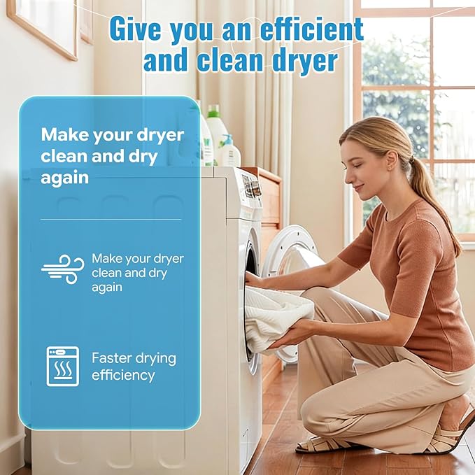 Dryer Lint Vacuum Attachment Compatible with Cordless Vacuum Cleaner, Flexible Dryer Vent Cleaner Kit Lint Dryer Lint Brush and Vacuum Hose Attachment with Universal Connector, Quickly Lint Remover