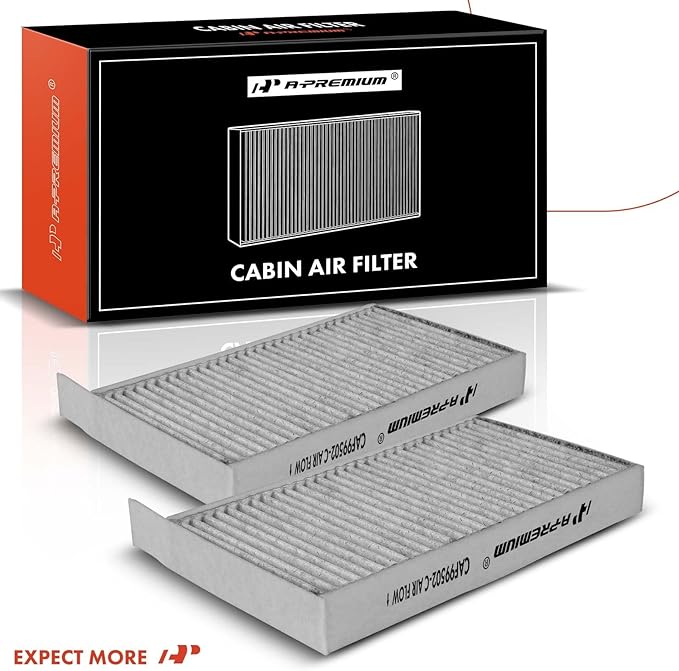 A-Premium Pack of 4 Cabin Air Filter with Activated Carbon - Compatible with Tesla Vehicles - Model 3 2017, 2018, 2019, 2020, 2021, 2022, 2023, Model Y 2020, 2021, 2022, 2023 - Replace# 1107681-00-A