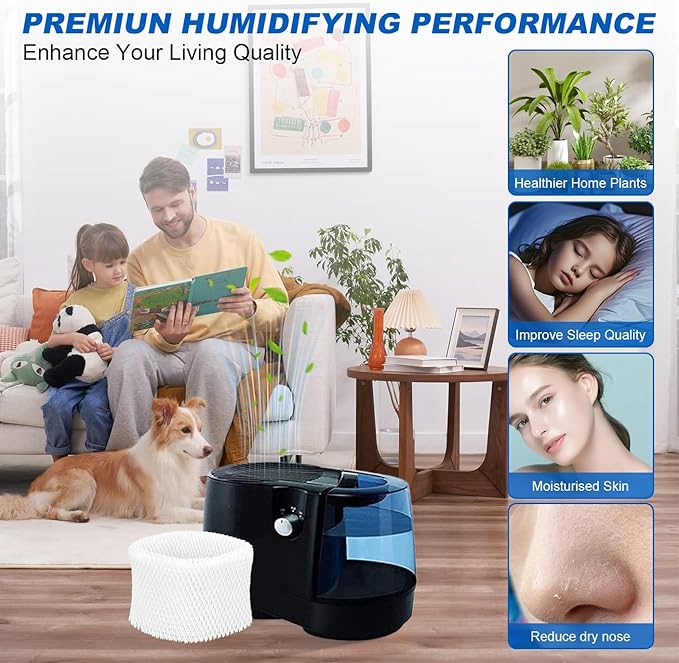 Humidifier Wicking Filters Compatible with Honeywell HC-888, HC-888N, 4 Pack Replacements Filter C for Honeywell HC888 Series HCM-890 HEV-320 & Duracraft D88 DCM-200(White)