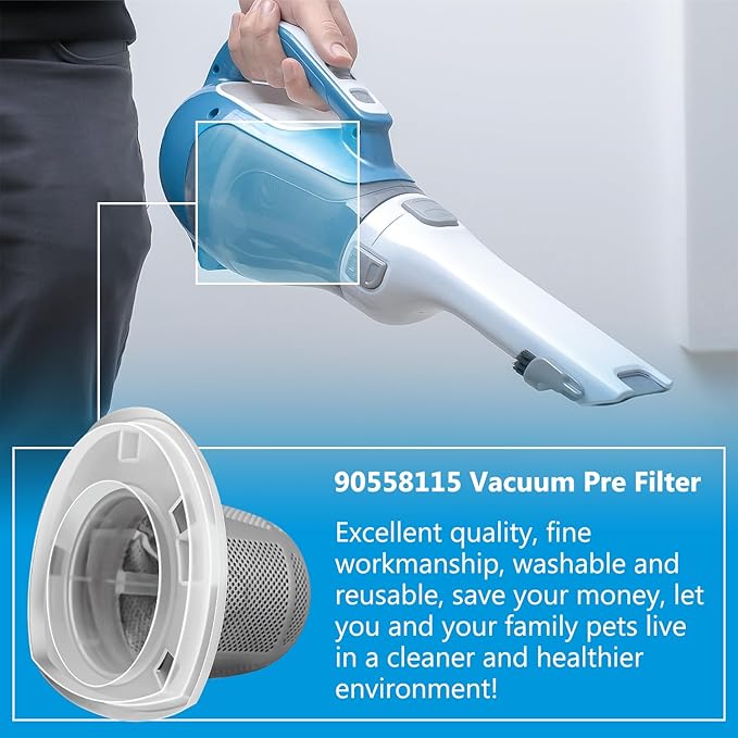 Replacement 90558115 Pre Filter for Black & Decker CHV1410B CHV1510 CHV1410 CHV1410L BDH1220AV BDH2000L BDH2010LP Vacuum Models