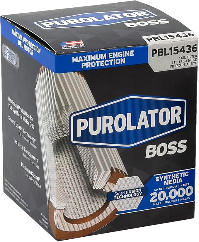 Purolator PBL15436 PurolatorBOSS Maximum Engine Protection Cartridge Oil Filter Compatible With Chevrolet Equinox, Malibu, Cobalt, HHR, Buick Verano, Saturn Ion, Vue, Regal, Pontiac G6 and GMC Terrain