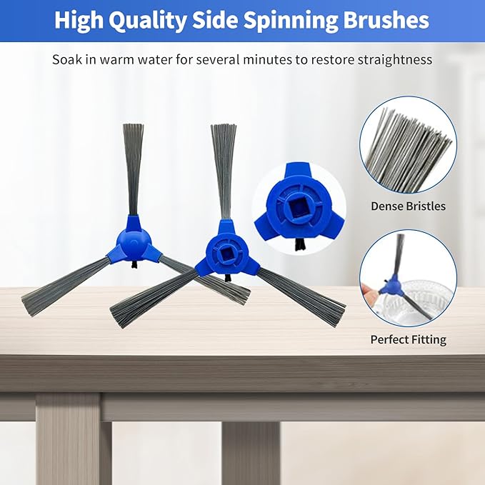 Replacement Parts Compatible with Eufy RoboVac 11S, RoboVac 30, RoboVac 30C, RoboVac 15C, RoboVac 15T, RoboVac 12, RoboVac 35C Accessory Robotic Vacuum Cleaner Filters, Side Brushes,Rolling Brushes