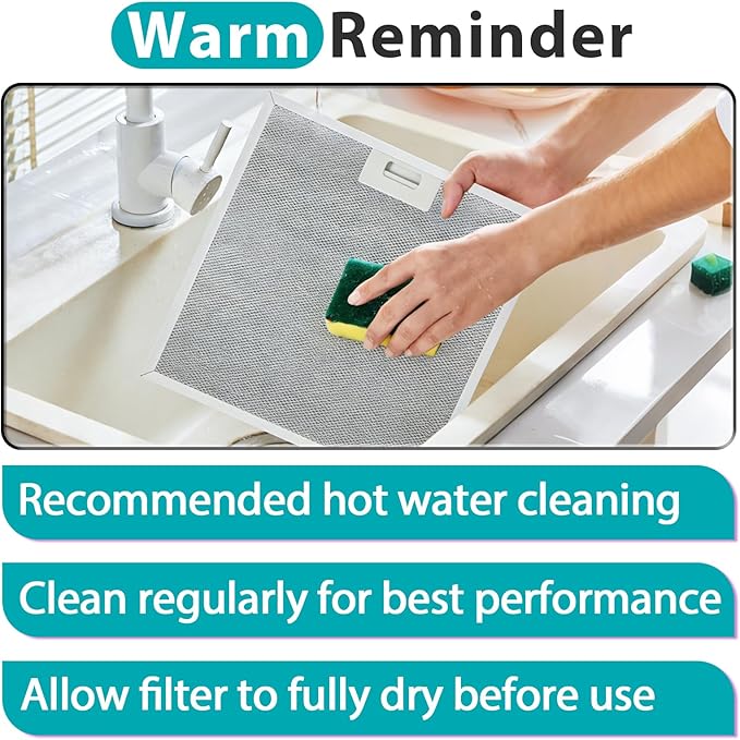 2 Pcs WA0575 Range Hood Filter with Cotton Layer, 14.4"x13.5" Compatible with Vissani 30-inch Pyramid/Wall Mount, 5-Layer Aluminum Mesh for Enhanced Grease & Smoke Filtration