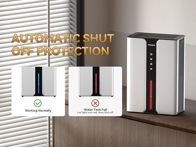 Home Dehumidifier with Drain Hose, (950 sq.ft) 95oz Quiet dehumidifier for Bathroom Bedroom, with Air Reusable Filter Indoor deshumidificador for Basement RV Closet