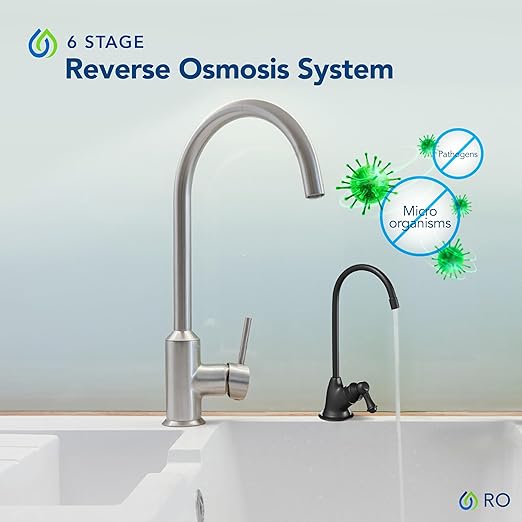 Kind Water 6-Stage Reverse Osmosis Drinking Water System with Chrome Faucet (Oil Rubbed Bronze)