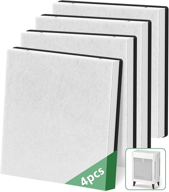 HKB320F Filter Compatible with MOOKA HKB320F Air Purifier, 4 Pack HEPA Filters with 4 Washable Pre-Filters