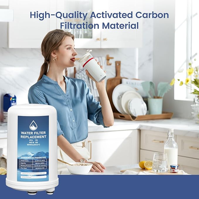 K8 Water Filter Replacement Cartridge Compatible with Enagic Kangen Leveluk F8 and HG-N water filters on K8, SD501, and JRIV machines Alkaline Water System, 1 Pack