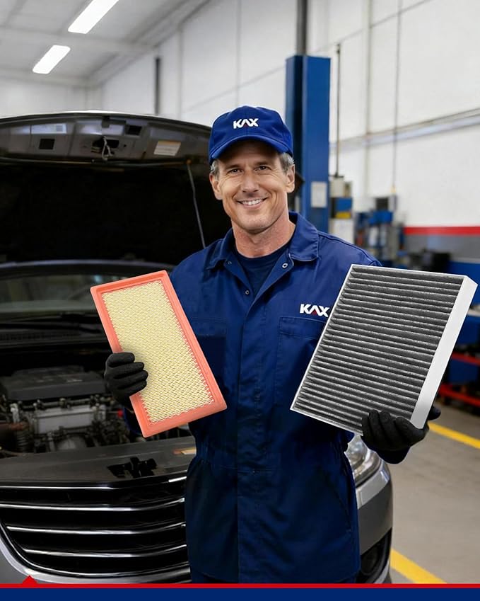 KAX Engine & Cabin Air Filter Kit, Replacement for Ford Explorer, Taurus, Flex, Police Interceptor Utility, Police Interceptor Sedan, Lincoln MKS, Replace# CA10242 CF11176