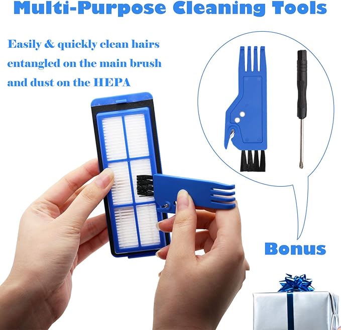 Replacement Parts for Eufy 11S Max, Accessories Kit for 15C Max, 30C Max, G30, G30 Edge, G30 Hybrid Robotic Vacuum Cleaner, Includes 4 Filters, 6 Side Brushes, 1 Roller Brush, Not Fit for 11S