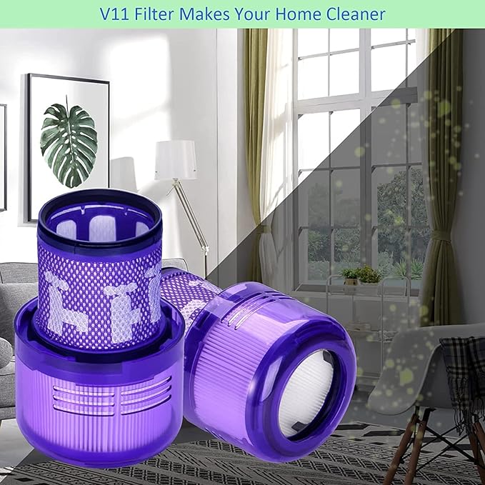 for Dyson V11 Torque Drive Cordless Vacuum Cleaner Replacement Filters Parts, Compatible with Dyson V11 SV14 Animal and V15 Detect Cordless Vacuum Models Filter, Part No.970013-02, 2 Pack