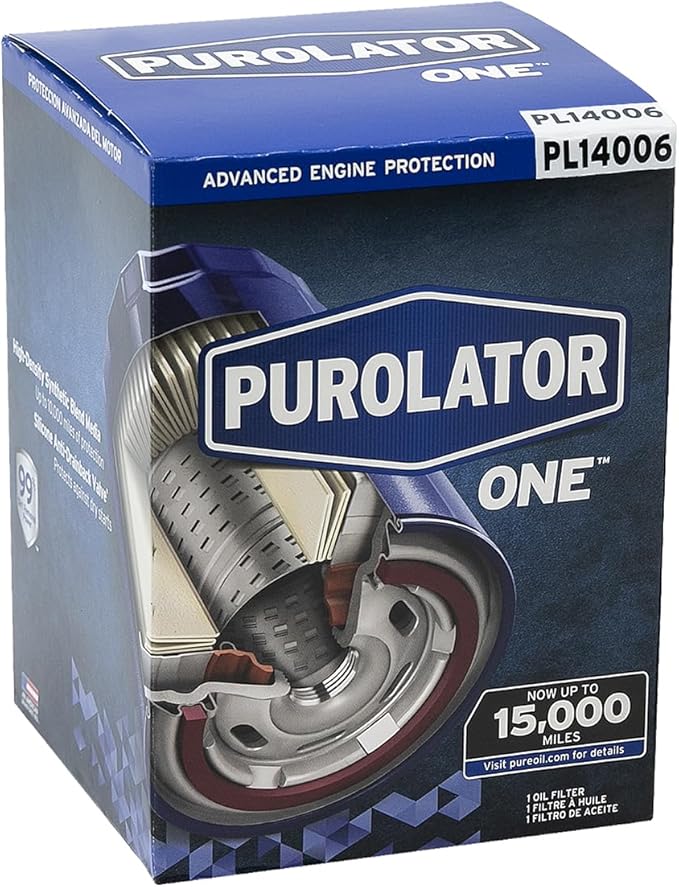 Purolator PL14006 PurolatorONE Advanced Engine Protection Spin On Oil Filter Compatible With Chevrolet Silverado 1500, Tahoe, Suburban 1500, Silverado 2500 HD, Corvette, GMC Yukon and Sierra 1500