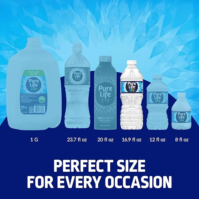 Pure Life Purified Water Bottles, 15 Pack - Still Bottled Water Enhanced with Minerals for a Crisp Taste, Plastic Bottles - 16.9 Fl oz