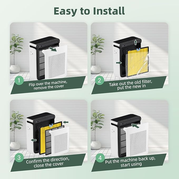 2 Pack Vital 200S Replacement Filter Compatible with LEVOIT Vital 200S Air Purifier, 3-in-1 H13 Grade True HEPA, High-Efficiency Activated Carbon Vital 200S-P Replacement Filter, Vital 200S-RF, Yellow