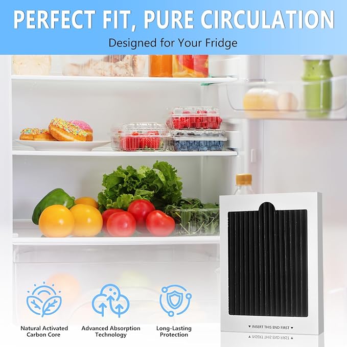 Refrigerator Air Filter Replacement 4 Pack, Carbon Activated Filter Compatible with Frigidaire & Electrolux, Pure Air Ultra, EAFCBF, PAULTRA, RAF1150, 242047804, 242047801, 242061001