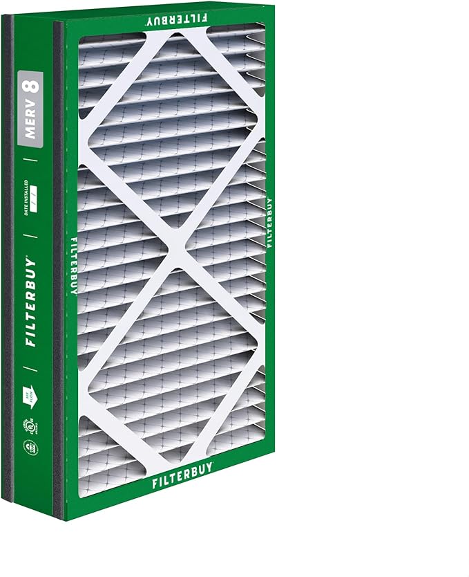 Filterbuy 16x25x3 Air Filter MERV 8 Essential Dust & Allergy Defense (3-Pack), Electrostatic Pleated HVAC AC Furnace Filters for Trion Air Bear, Lennox X0581 & More (Actual Size: 15.63 x 24.13 x 3.00)