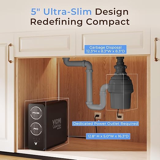 VIOMI V6 Pro Reverse Osmosis System, 600 GPD Undersink Tankless RO Water Filter System, 9 Stage Filtration, 3:1 Pure to Drain, Reduce TDS, NSF/ANSI 372 & 58 Certified, Smart LED Faucet (V6 Pro 600GPD)