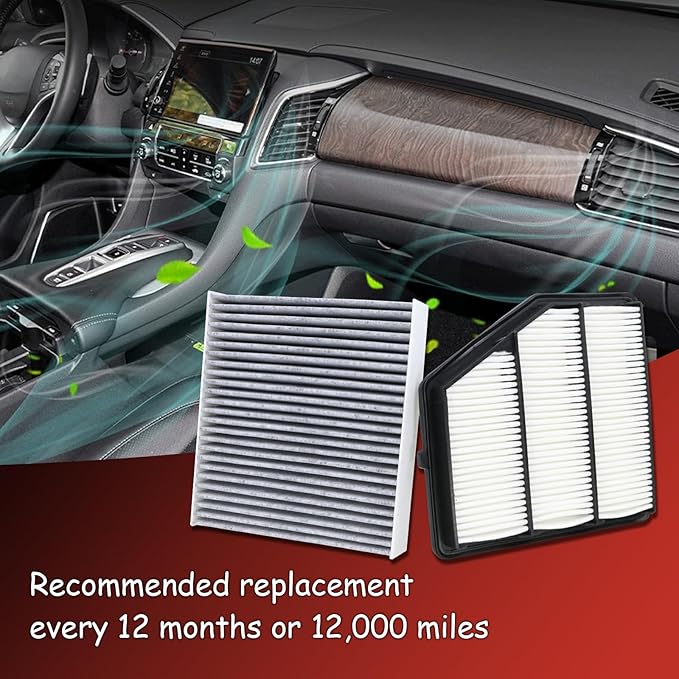16546-6CA0A Engine Air Filter and 27277-6CA1A Cabin Air Filter kit Compatible with 2019-2025 Nissan Altima 2.5L Gas Replaces CA12551 27277-6CA0A