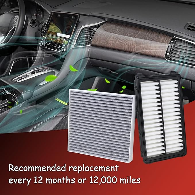 28113-L1000 Engine Air Filter and 97133-L0000 Cabin Air Filter kit Compatible with 2022-2025 Hyundai Tucson 2021-2025 Santa Fe 2020-2025 Sonata 2021-2025 Kia K5 Sorento Not For Hybrid