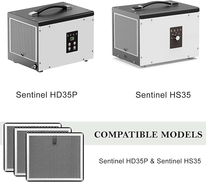 Replacement Air Filter Compatible with ALORAIR Dehumidifier, Automatic Defrost, for Sentinel HD35P, Sentinel HS35 Crawlspace Dehumidifiers,3 Pcs