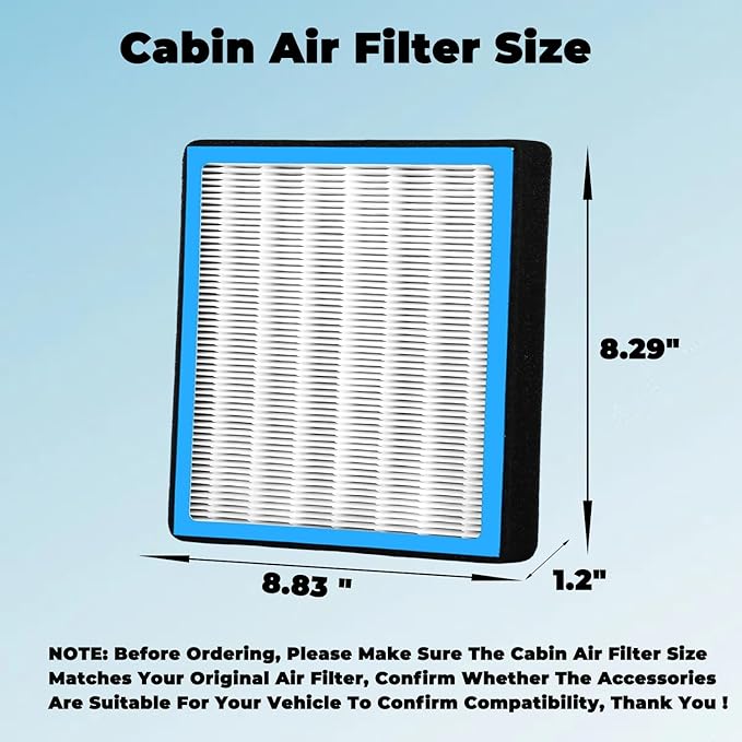 Cabin Air Filter With Activated Carbon For 2021-2024 Kia K5 EV6 Niro Sorento Sportage, Hyundai Elantra Elantra N Ioniq 5 Ioniq 6 Santa Cruz Santa Fe Sonata Kona, GV60 2020-2024 (CF12820)