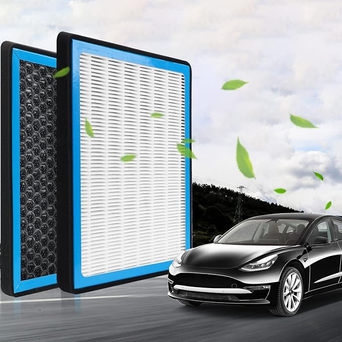 Cabin Air Filter Compatible with Tesla Model 3/Y AC Air Filters for Car Air Condition with Activated Carbon CA076-1 OEM Fit 2016-2025 Version