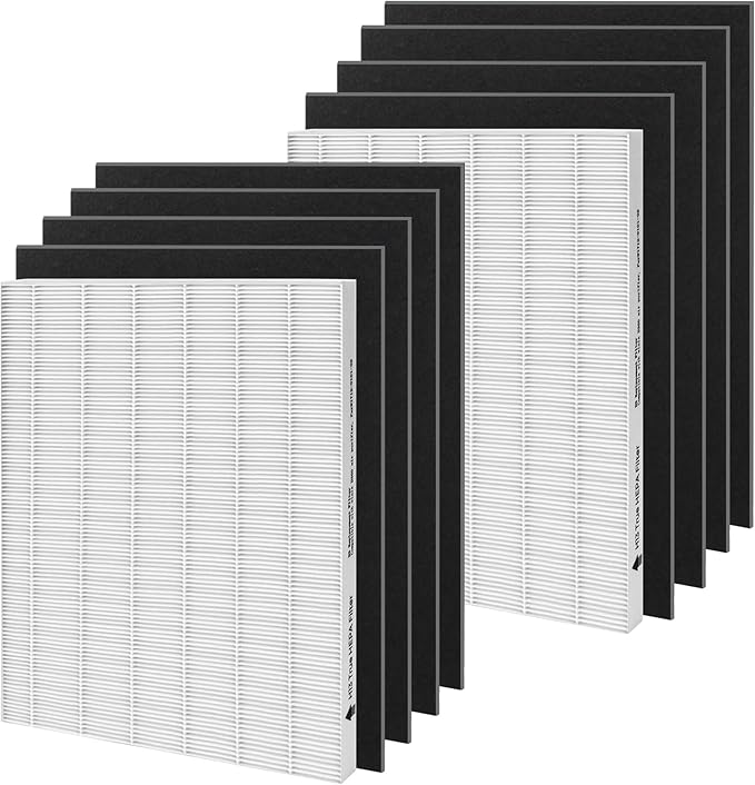 D360 True HEPA Replacement Filter, Compatible with Winix D360 Air Purifier, Part Number 1712-0101-02, True HEPA Filt-er (8 Pack Activated Carbon Filters + 2 Pack HEPA)