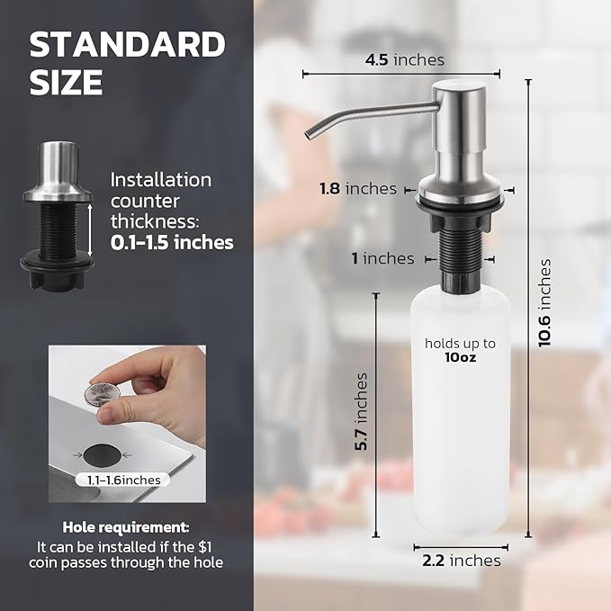 WEWE Kitchen Sink Faucet with Soap Dispenser, Kitchen Faucet with Pull Down Sprayer Stainless Steel Single Handle High Arc Pull Out Brushed Nickel Faucet for Bar Laundry RV Utility Sink